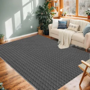 Area Rug 9x12 Washable for Living Room, Low Pile Non-Slip Floor Carpet Faux Woven Printed Rug, Stain Resistant Non-Shedding Rug, Soft Indoor Minimalist Rug for Kitchen, Bedroom, Indoor