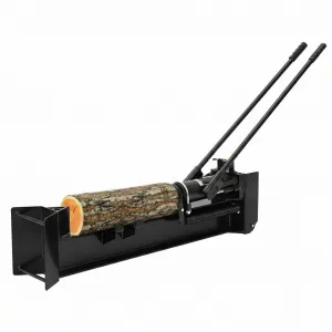 Hydraulic Log Splitter Wood Cutter 12 Ton Manual Powerful Steel Beam Spring-Loaded Return Knob Built-in Wheels Portable for Outdoor Use
