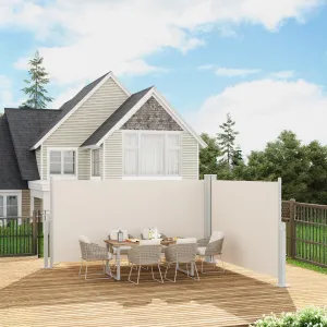 71''x236'' Retractable Privacy Screen Double Side Awning for Patio, Outdoor Retractable Folding Privacy Screen Divider for Garden, Backyard