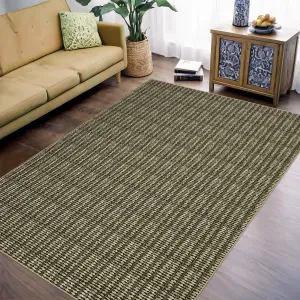 Modern Brown 10x13 Washable Area Rug – Weaving Textured, Non-Slip, Low-Pile, Soft Braided Print Carpet for Living Room, Bedroom, Home, or Office