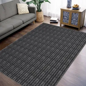 Modern Black 10x13 Large Printed Area Rug – Low-Pile, Stain-Resistant Carpet for Living Room, Bedroom, or High-Traffic Areas