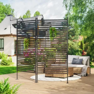 72" H×36" W Metal Privacy Screen - Heavy-Duty, Rust-Resistant, Weatherproof, Decorative Fence Panel, Freestanding, Patio Use