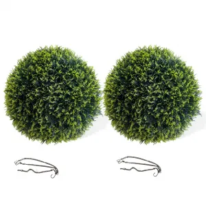 23 Inch Artificial Plant Cedar Topiary Balls 2PCS for Outdoor Patio Garden and Indoor Wedding Decoration, Green