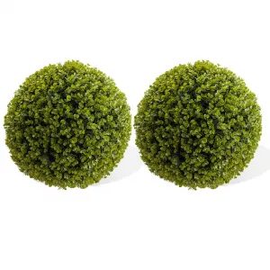 23 Inch Artificial Plant Boxwood Topiary Balls 2PCS, Decorative Garden Spheres for Indoor Outdoor Wedding, Green