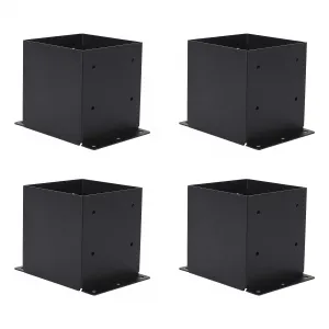 6x6 Post Base Wood Post Brackets Heavy Duty Powder-Coated Black for Decks Pergolas Fences Mailbox Mount