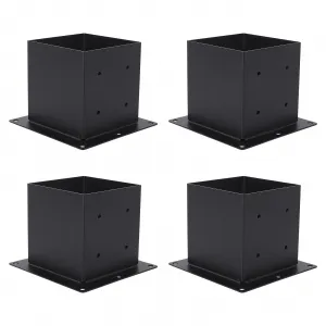 6x6 Post Base Wood Post Brackets Heavy Duty Powder-Coated Black for Decks Pergolas Fences Mailbox Mount 5.5x5.5 in