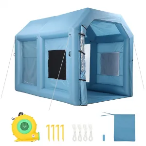Inflatable Paint Booth Portable Spray Tent with 480W Blower 3-Layer Filter 210D Oxford Fabric PU Coating Storage Bag 13x10x10 ft for Garage Car Motorcycle