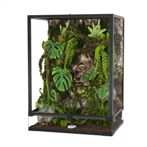 34 Gallon Reptile Tall Tank, 18" x 18" x 24" Tall Reptile Glass Terrarium with Top Screen Ventilation, Toughened Glass Reptile Tank, Double Hinge Door & Anti Escape for Lizard Snake