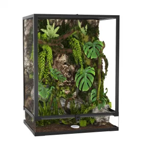 45 Gallon Reptile Tall Tank Glass Terrarium with Top Screen Ventilation & Double Hinge Door, Tempered Glass, Anti-Escape Locks, 24x18x24in for Lizards & Snakes