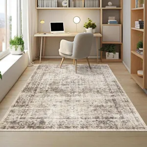 Large Vintage Living Room Rug 10x13 Oriental Distressed Accent Carpet Non-Slip Light Camel