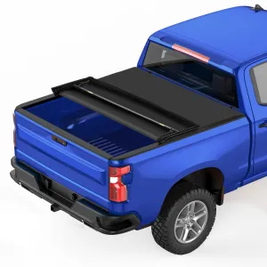 Soft Tri-Fold Truck Bed Cover for Ford 09-14 F-150, 5.5FT Bed, All-Weather Tonneau Cover, Black
