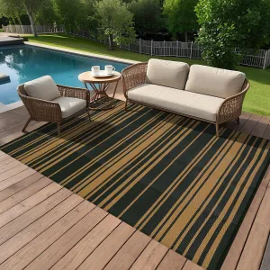 Outdoor Black Brown 9x12 Rug Waterproof Reversible Plastic Straw Durable UV-Resistant Foldable with Carry Bag for Patio Camping Deck