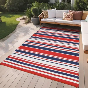 Outdoor Multicolor 9x12 Rug Mat Plastic Straw Waterproof Anti-Fray Double-Sided Striped Portable Camping Patio Deck Backyard