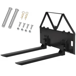 46" Heavy-Duty Tractor Pallet Forks – 3200-LB Capacity Quick-Attach, Universal Skid Steer Attachment for Farms, Warehouses & Construction Black