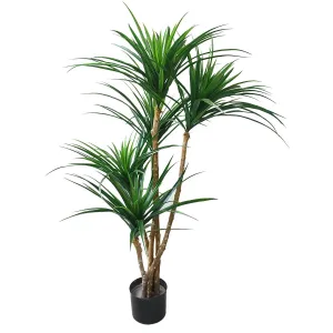 5ft Artificial Dracaena Tree, Realistic Fake Tall Dracaena Plant for Indoor Décor, Adjustable Lifelike Faux Tree for Photo Backdrops, Nursery, Living Room, Office