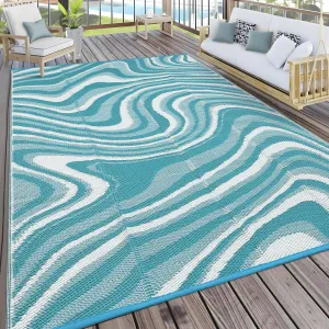 Camping Rug 10x14 Outdoor Waterproof UV Resistant Polypropylene Reversible Lightweight Portable for Patio RV Deck Picnic