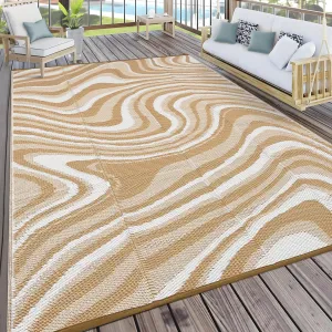 Porch Rugs Outdoor Waterproof Camping Rug 9x12 Polypropylene Reversible UV Resistant Rubber Backing for Patio Deck RV