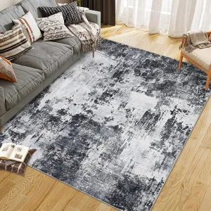 Area Rug 5x7 Indoor Vintage Carpet Washable Non-Slip Gray for Living Room Bedroom Office