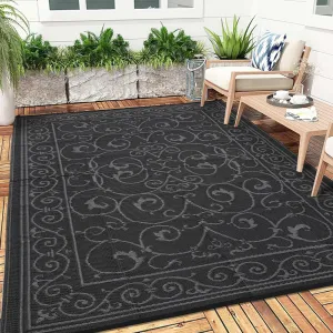 9x12 Outdoor Rug Plastic Straw Waterproof Reversible Lightweight Foldable Patio Porch Backyard Camping