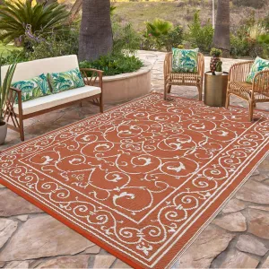 9x12 Outdoor Rug Plastic Straw Waterproof Reversible Lightweight Foldable Patio Camping Beach Mat