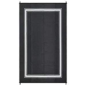 Reversible Outdoor Rug – Waterproof & UV Resistant Patio Carpet – Easy Clean, Non-Slip Area Mat with Portable Bag & Stakes for Garden, Deck, Black and White, 9x18ft