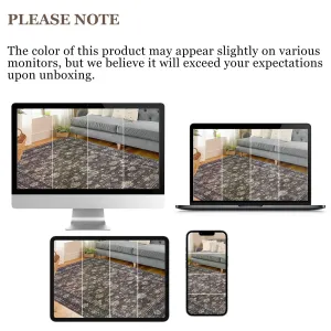 Vintage Washable Area Rug Non Slip Floral Soft Throw Rug for Bedroom Living Room Kitchen Nursery