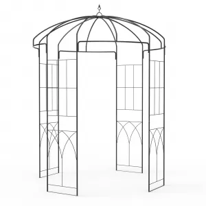 8.8 FT Birdcage Garden Arch Metal Arbor Rust-Resistant Reinforced Steel Elegant Climbing Flower Support Patio Backyard Wedding