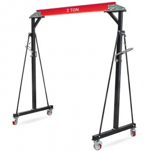 4400LBS Gantry Crane, 8-12 FT Adjustable Height, 2 Ton Shop Crane Lift Hoist for Warehouse, Factory, Steel, Portable Design