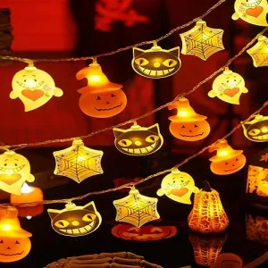 Halloween Led String Light Battery Powered Pumpkin Spider Lantern Light for Home Garden Party Outdoor Decoration 3 Meters 20 Lights
