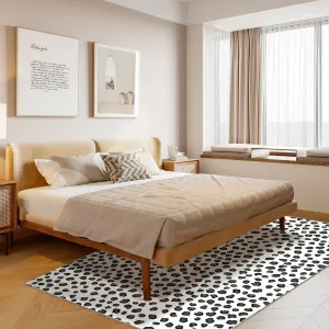 Leopard Print Area Rug 9x12FT Ultra Soft, Machine Washable Faux Wool, Non-Slip TPR Backing, Boho Style for Living Room Bedroom Office