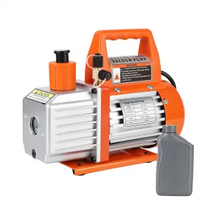 4.5CFM 1/3HP Single-Stage Rotary Vane Vacuum Pump Air Conditioner Refrigerant HVAC Tool with Oil Bottle for R12 R22 R134a R410a,for Resin Degassing, Refrigeration Maintenance, Vacuum Package