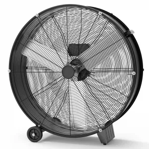 30 Inch Industrial Drum Fan, 6000 CFM Heavy Duty Shop Fan, 330W High Velocity Floor Fan with Wheels, 3 Speed, 10Ft Cord, ETL Listed – Warehouse Garage Workshop Factory