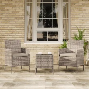 Patio Porch Furniture Sets 3 Pieces PE Rattan Wicker Chairs with Table Outdoor Garden Furniture Sets