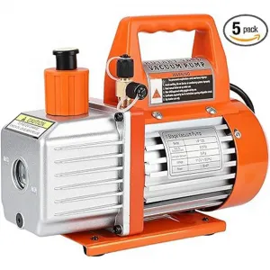 9.6CFM 1HP Dual-Stage Rotary Vane Vacuum Pump + High Flow Rate + Heat Dissipation + Aluminum Alloy + Ergonomic Handle + Oil Window + For AC Repair, Resin Degassing