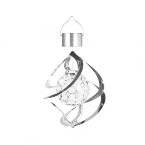 Solar Wind Chimes Lamp Color-Changing Hanging Mobile Wind Chime Outdoor LED Solar Light Waterproof LED Hanging Lamp Outdoor Porch Deck Garden Patio Festival Decoration Hollow Ball Style