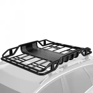 Heavy-Duty 63"x43.3" Metal Roof Rack Cargo Basket – 165lbs Capacity Rooftop Carrier for SUV, Truck, Car