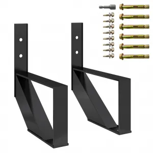 Steel Stair Riser 2 Pack, 1-Step Steel Stair Stringer for Outdoor Steps, Durable Powder-Coated Steel, Weather Resistant, Stable Triangular Design, Black