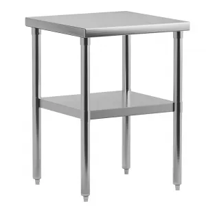 24"L x 24"W x 34"H Stainless Steel Work Table - NSF Certified, Heavy-Duty Food Prep Table for Home, Restaurant, and Hotel Use
