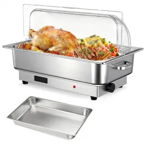 9.5QT(1×1/1Pan)Electric Chafing Dish Set with Temperature Control , Stainless Steel Buffet Servers and Warmers, for Catering