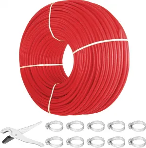 1000FT PEX Tubing PEX A Pipe 1/2 inch Tube Coil, PEX Pipe for Residential Commercial Radiant Floor Heating Red