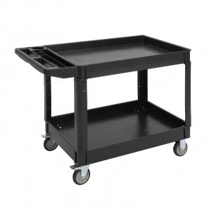 Standing Stable Original Extra Large Utility Cart, Heavy Duty Tub Cart Holds 500 lbs, 2-Shelf Large Rolling Cart, Service Cart for Warehouses, Garages, Schools and Offices