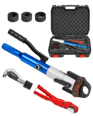 Hydraulic Pipe Crimper for Copper, 1/2Inch, 3/4Inch, 1Inch Jaws - Tube Fittings Crimping Tool