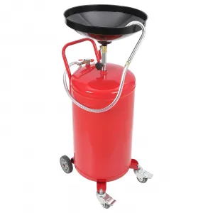 20 Gallon Adjustable Oil Drain Tank, Pneumatic Waste Oil Drainer with 17.8" Funnel, 41.93-66.34" Height Range, Level Display & Brake Wheels for Auto Shops & Home Use
