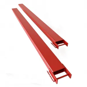 Pallet Fork Extension with Tire Chain, [4.5" Width 84" Length] [5500 LBS Max] Heavy Duty Steel Pallet Extensions for Forklift Truck- Red
