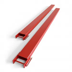 72 Inch Pallet Fork Extension Fit for Forklift Truck, 5500 LBS Max, Inch Width Heavy Duty Steel with Tire Chain, Lift Truck Load Wheels Loaders - Red/72 Inch
