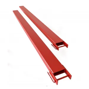 96 Inch Pallet Fork Extension Fit for Forklift Truck, 5500 LBS Max, 5 Inch Width Heavy Duty Steel with Tire Chain, Lift Truck Load Wheels Loaders - Red / 96 Inch