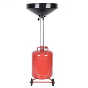 8 Gallon Portable Waste Oil Drainer, Adjustable Pneumatic Fluid Drain Tank with Wheels & Funnel for Car and Truck Oil Changes