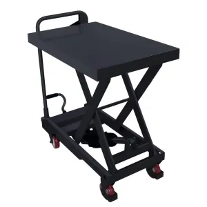 500LBS Hydraulic Scissor Cart, 28.5" Lift, Manual Table - Black