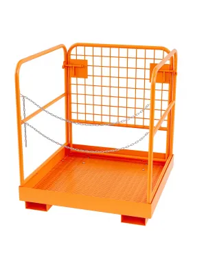 36"x36" Forklift Safety Cage, Foldable Forklift Work Platform,Forklift Man Basket 1200lbs Capacity Forklift Man Basket with Chain and Safety Lock for 1-3 People (without wheel)