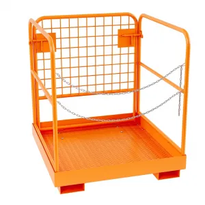 Forklift Safety Cage,36x36 Inches Forklift Cage,Forklift Work Platform up to Load 1200LBS,Forklift Man Basket with Chian and Safety Lock,Accommodates 1-3 People
